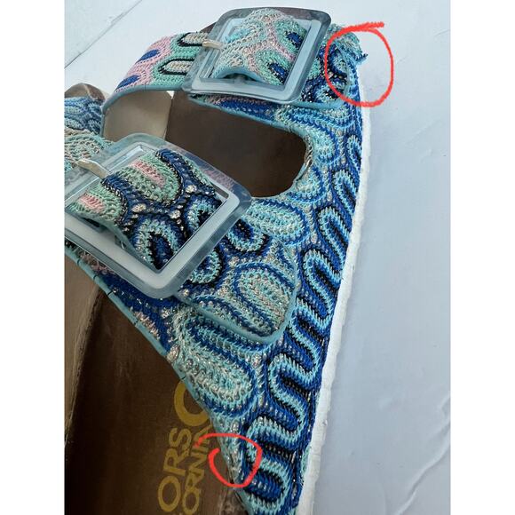 Colors of California Blue Adjustable Buckles Supportive Sole Slide Mule Sandal 8 - Picture 15 of 16